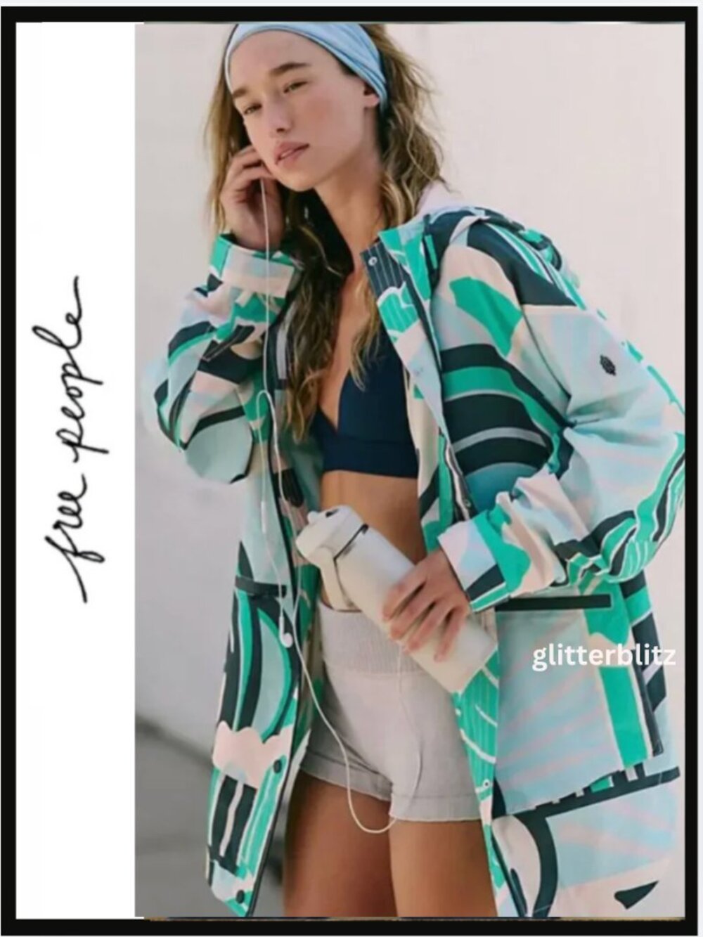 FREE PEOPLE Singin' In The Rain Printed Packable Jacket